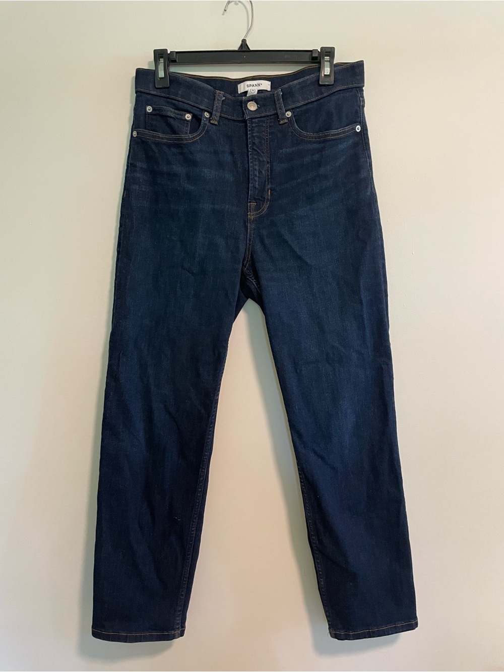 Spanx High Rise Straight Leg Women’s Size 12 Like New Jeans Blue Denim